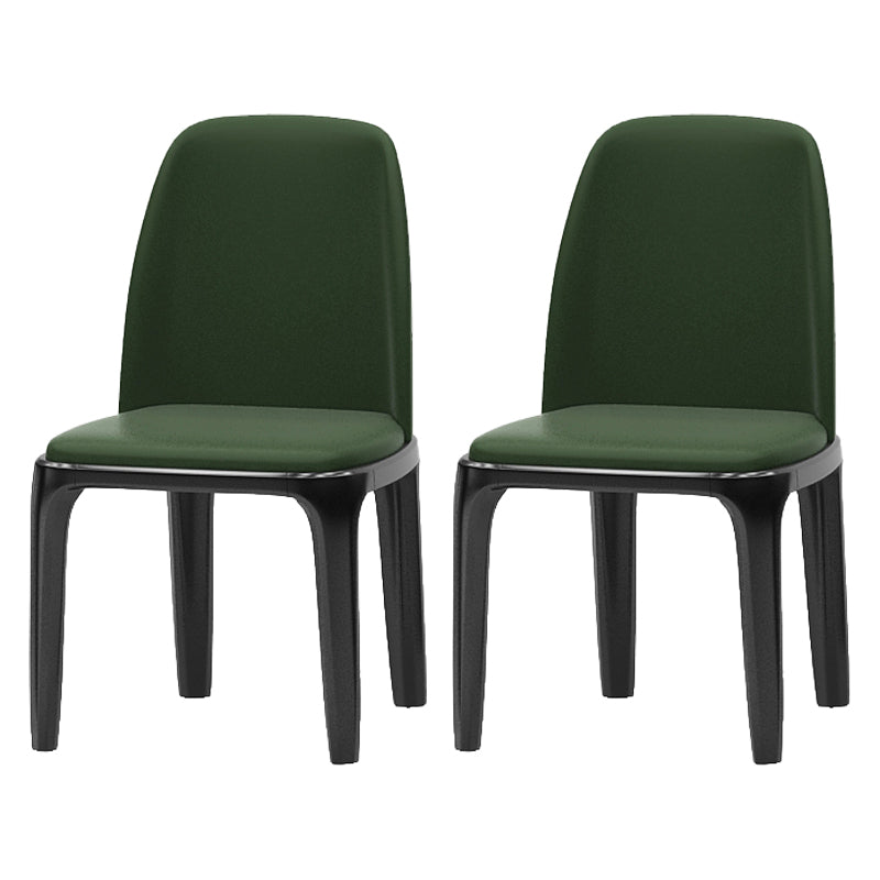 Matte Finish Industrial Side Chair Parsons Leather Dining Chair (Set of 2) Green Clearhalo ' kitchen&dining_furn' 'Dining Chairs' 'Dining Tables & Seating' 'dining_chair' 'furn' 'furn_dining_chair' 'Furniture' 'furniture_dining_chair' 'Kitchen & Dining Furniture' 'kitchen' 4139765