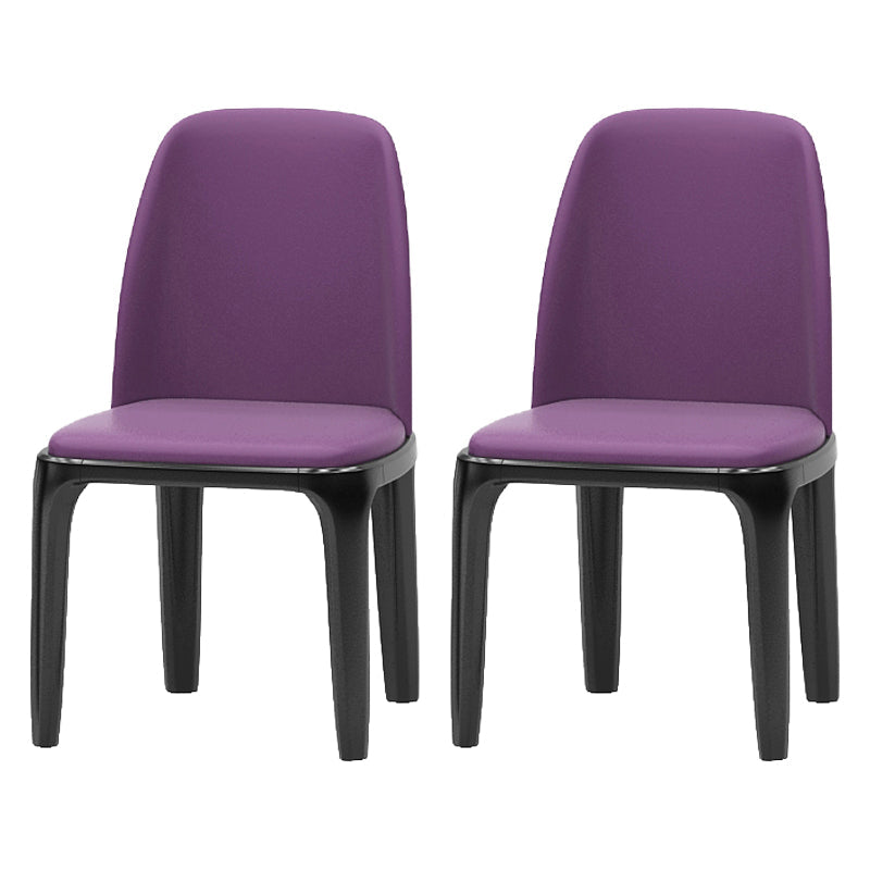 Matte Finish Industrial Side Chair Parsons Leather Dining Chair (Set of 2) Purple Clearhalo ' kitchen&dining_furn' 'Dining Chairs' 'Dining Tables & Seating' 'dining_chair' 'furn' 'furn_dining_chair' 'Furniture' 'furniture_dining_chair' 'Kitchen & Dining Furniture' 'kitchen' 4139767