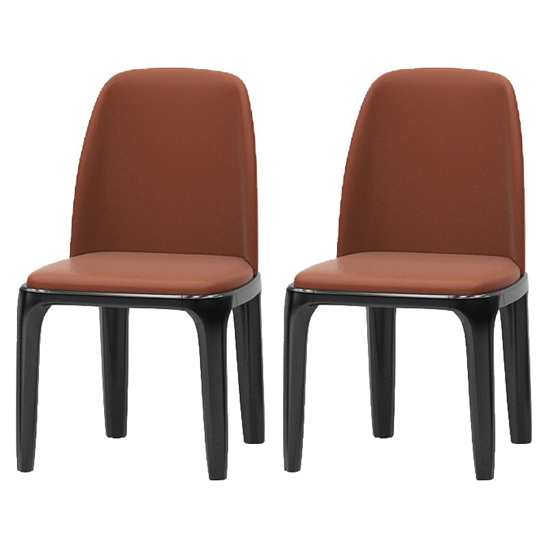 Matte Finish Industrial Side Chair Parsons Leather Dining Chair (Set of 2) Coffee Clearhalo ' kitchen&dining_furn' 'Dining Chairs' 'Dining Tables & Seating' 'dining_chair' 'furn' 'furn_dining_chair' 'Furniture' 'furniture_dining_chair' 'Kitchen & Dining Furniture' 'kitchen' 4139768