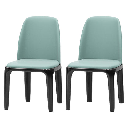 Matte Finish Industrial Side Chair Parsons Leather Dining Chair (Set of 2) Turquoise Clearhalo ' kitchen&dining_furn' 'Dining Chairs' 'Dining Tables & Seating' 'dining_chair' 'furn' 'furn_dining_chair' 'Furniture' 'furniture_dining_chair' 'Kitchen & Dining Furniture' 'kitchen' 4139770