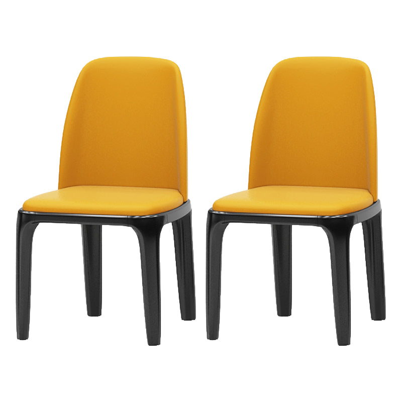 Matte Finish Industrial Side Chair Parsons Leather Dining Chair (Set of 2) Orange Clearhalo ' kitchen&dining_furn' 'Dining Chairs' 'Dining Tables & Seating' 'dining_chair' 'furn' 'furn_dining_chair' 'Furniture' 'furniture_dining_chair' 'Kitchen & Dining Furniture' 'kitchen' 4139771