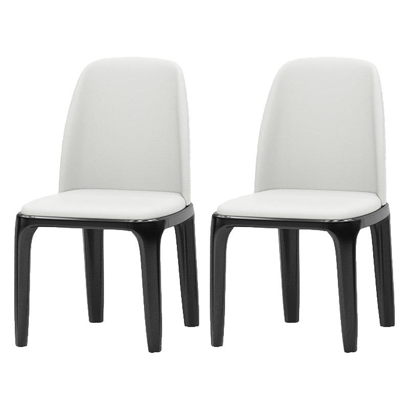 Matte Finish Industrial Side Chair Parsons Leather Dining Chair (Set of 2) Off-White Clearhalo ' kitchen&dining_furn' 'Dining Chairs' 'Dining Tables & Seating' 'dining_chair' 'furn' 'furn_dining_chair' 'Furniture' 'furniture_dining_chair' 'Kitchen & Dining Furniture' 'kitchen' 4139772