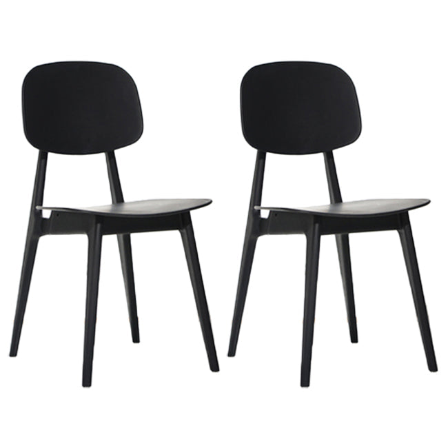 Scandinavian Style Open Back Dining Side Chair Plastic Dining Armless Chair Black 2 Piece Set Clearhalo ' kitchen&dining_furn' 'Dining Chairs' 'Dining Tables & Seating' 'dining_chair' 'furn' 'furn_dining_chair' 'Furniture' 'furniture_dining_chair' 'Kitchen & Dining Furniture' 'kitchen' 4139776