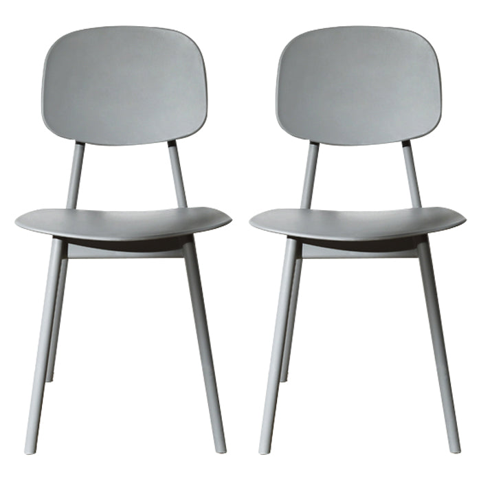 Scandinavian Style Open Back Dining Side Chair Plastic Dining Armless Chair Grey 2 Piece Set Clearhalo ' kitchen&dining_furn' 'Dining Chairs' 'Dining Tables & Seating' 'dining_chair' 'furn' 'furn_dining_chair' 'Furniture' 'furniture_dining_chair' 'Kitchen & Dining Furniture' 'kitchen' 4139782