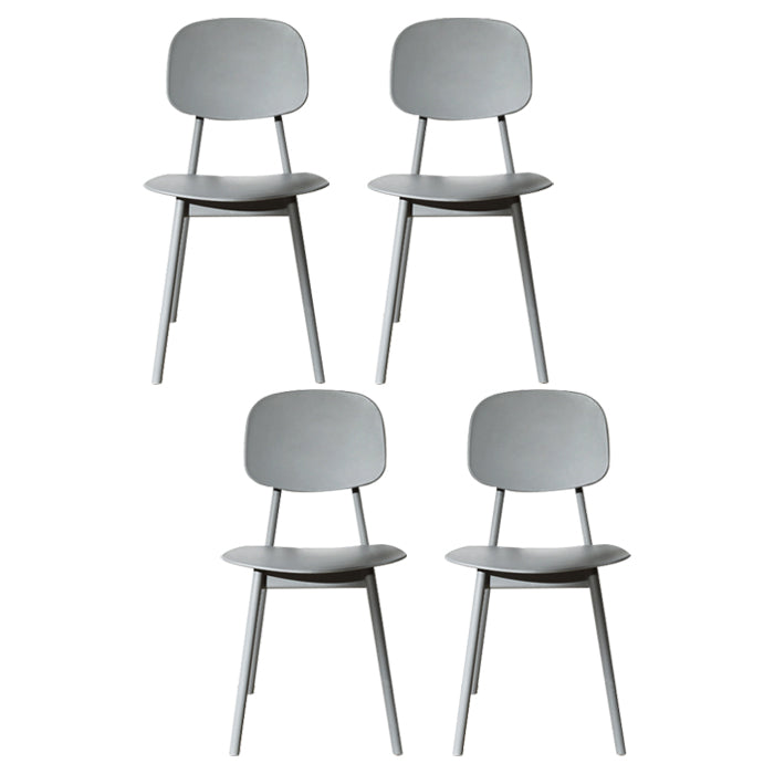 Scandinavian Style Open Back Dining Side Chair Plastic Dining Armless Chair Grey 4 Piece Set Clearhalo ' kitchen&dining_furn' 'Dining Chairs' 'Dining Tables & Seating' 'dining_chair' 'furn' 'furn_dining_chair' 'Furniture' 'furniture_dining_chair' 'Kitchen & Dining Furniture' 'kitchen' 4139784