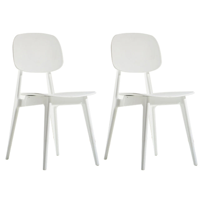 Scandinavian Style Open Back Dining Side Chair Plastic Dining Armless Chair White 2 Piece Set Clearhalo ' kitchen&dining_furn' 'Dining Chairs' 'Dining Tables & Seating' 'dining_chair' 'furn' 'furn_dining_chair' 'Furniture' 'furniture_dining_chair' 'Kitchen & Dining Furniture' 'kitchen' 4139788