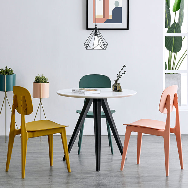 Scandinavian Style Open Back Dining Side Chair Plastic Dining Armless Chair Clearhalo ' kitchen&dining_furn' 'Dining Chairs' 'Dining Tables & Seating' 'dining_chair' 'furn' 'furn_dining_chair' 'Furniture' 'furniture_dining_chair' 'Kitchen & Dining Furniture' 'kitchen' 4139789