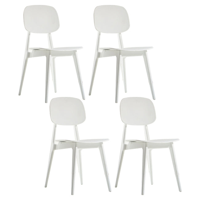 Scandinavian Style Open Back Dining Side Chair Plastic Dining Armless Chair White 4 Piece Set Clearhalo ' kitchen&dining_furn' 'Dining Chairs' 'Dining Tables & Seating' 'dining_chair' 'furn' 'furn_dining_chair' 'Furniture' 'furniture_dining_chair' 'Kitchen & Dining Furniture' 'kitchen' 4139790