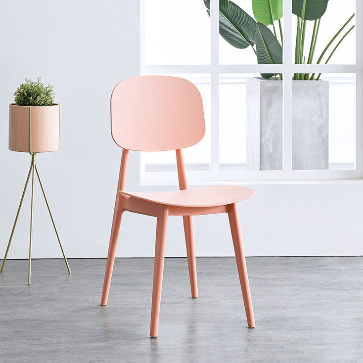 Scandinavian Style Open Back Dining Side Chair Plastic Dining Armless Chair Pink 1 Piece Clearhalo ' kitchen&dining_furn' 'Dining Chairs' 'Dining Tables & Seating' 'dining_chair' 'furn' 'furn_dining_chair' 'Furniture' 'furniture_dining_chair' 'Kitchen & Dining Furniture' 'kitchen' 4139792