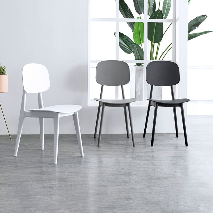 Scandinavian Style Open Back Dining Side Chair Plastic Dining Armless Chair Clearhalo ' kitchen&dining_furn' 'Dining Chairs' 'Dining Tables & Seating' 'dining_chair' 'furn' 'furn_dining_chair' 'Furniture' 'furniture_dining_chair' 'Kitchen & Dining Furniture' 'kitchen' 4139793