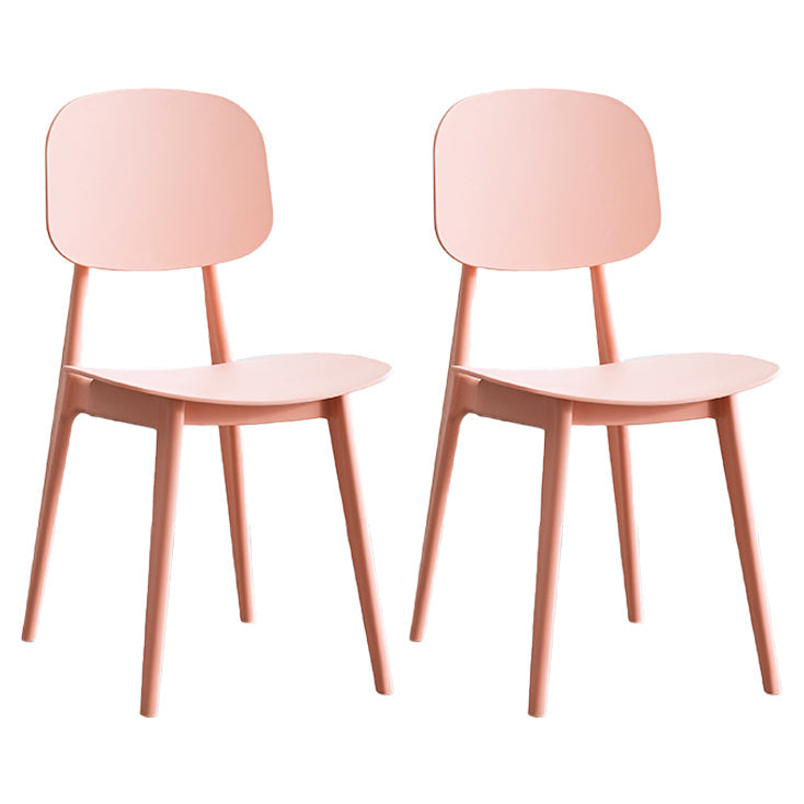 Scandinavian Style Open Back Dining Side Chair Plastic Dining Armless Chair Pink 2 Piece Set Clearhalo ' kitchen&dining_furn' 'Dining Chairs' 'Dining Tables & Seating' 'dining_chair' 'furn' 'furn_dining_chair' 'Furniture' 'furniture_dining_chair' 'Kitchen & Dining Furniture' 'kitchen' 4139794