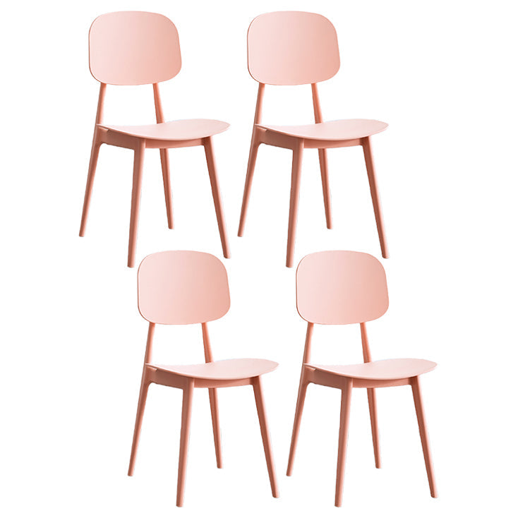 Scandinavian Style Open Back Dining Side Chair Plastic Dining Armless Chair Pink 4 Piece Set Clearhalo ' kitchen&dining_furn' 'Dining Chairs' 'Dining Tables & Seating' 'dining_chair' 'furn' 'furn_dining_chair' 'Furniture' 'furniture_dining_chair' 'Kitchen & Dining Furniture' 'kitchen' 4139796