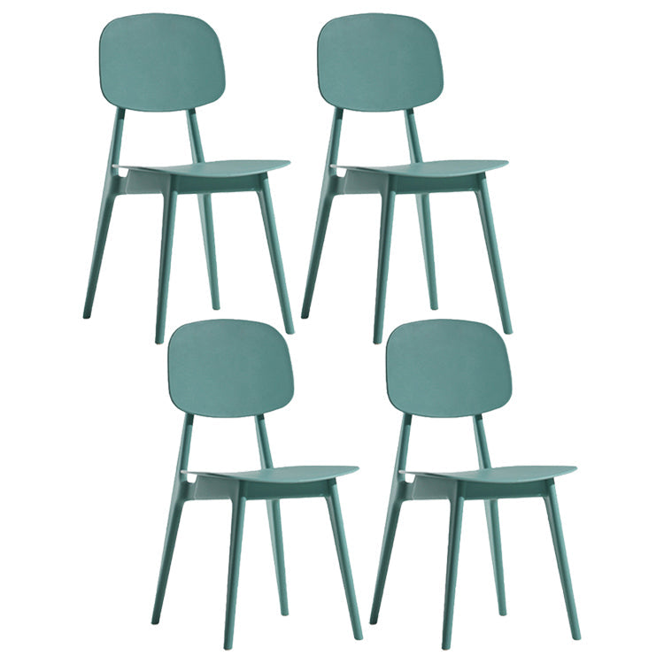 Scandinavian Style Open Back Dining Side Chair Plastic Dining Armless Chair Green 4 Piece Set Clearhalo ' kitchen&dining_furn' 'Dining Chairs' 'Dining Tables & Seating' 'dining_chair' 'furn' 'furn_dining_chair' 'Furniture' 'furniture_dining_chair' 'Kitchen & Dining Furniture' 'kitchen' 4139803