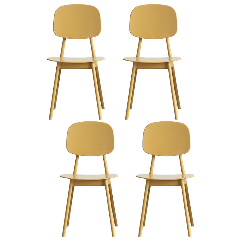 Scandinavian Style Open Back Dining Side Chair Plastic Dining Armless Chair Ginger 4 Piece Set Clearhalo ' kitchen&dining_furn' 'Dining Chairs' 'Dining Tables & Seating' 'dining_chair' 'furn' 'furn_dining_chair' 'Furniture' 'furniture_dining_chair' 'Kitchen & Dining Furniture' 'kitchen' 4139806