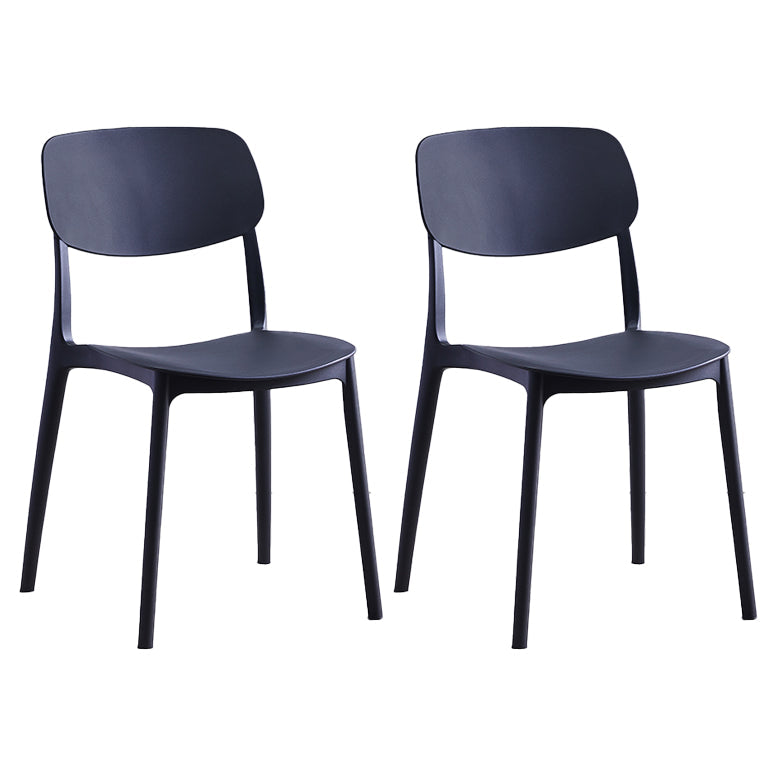 Nordic Style Dining Chair Plastic Dining Armless Side Chairs for Kitchen Black 2 Piece Set Clearhalo ' kitchen&dining_furn' 'Dining Chairs' 'Dining Tables & Seating' 'dining_chair' 'furn' 'furn_dining_chair' 'Furniture' 'furniture_dining_chair' 'Kitchen & Dining Furniture' 'kitchen' 4139811