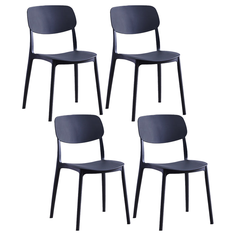 Nordic Style Dining Chair Plastic Dining Armless Side Chairs for Kitchen Black 4 Piece Set Clearhalo ' kitchen&dining_furn' 'Dining Chairs' 'Dining Tables & Seating' 'dining_chair' 'furn' 'furn_dining_chair' 'Furniture' 'furniture_dining_chair' 'Kitchen & Dining Furniture' 'kitchen' 4139813