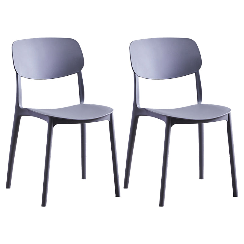 Nordic Style Dining Chair Plastic Dining Armless Side Chairs for Kitchen Dark Gray 2 Piece Set Clearhalo ' kitchen&dining_furn' 'Dining Chairs' 'Dining Tables & Seating' 'dining_chair' 'furn' 'furn_dining_chair' 'Furniture' 'furniture_dining_chair' 'Kitchen & Dining Furniture' 'kitchen' 4139816