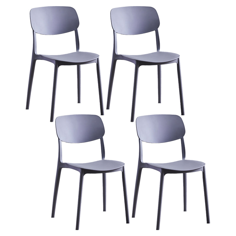 Nordic Style Dining Chair Plastic Dining Armless Side Chairs for Kitchen Dark Gray 4 Piece Set Clearhalo ' kitchen&dining_furn' 'Dining Chairs' 'Dining Tables & Seating' 'dining_chair' 'furn' 'furn_dining_chair' 'Furniture' 'furniture_dining_chair' 'Kitchen & Dining Furniture' 'kitchen' 4139818