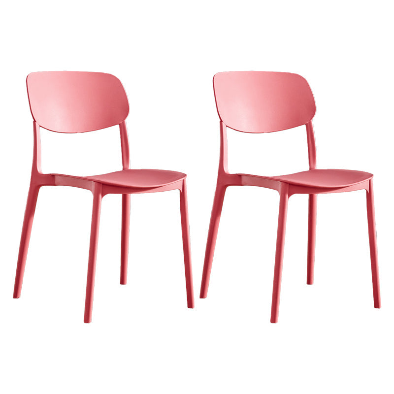 Nordic Style Dining Chair Plastic Dining Armless Side Chairs for Kitchen Red 2 Piece Set Clearhalo ' kitchen&dining_furn' 'Dining Chairs' 'Dining Tables & Seating' 'dining_chair' 'furn' 'furn_dining_chair' 'Furniture' 'furniture_dining_chair' 'Kitchen & Dining Furniture' 'kitchen' 4139823