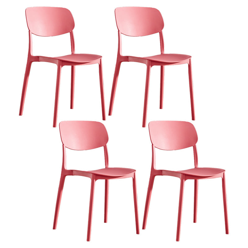 Nordic Style Dining Chair Plastic Dining Armless Side Chairs for Kitchen Red 4 Piece Set Clearhalo ' kitchen&dining_furn' 'Dining Chairs' 'Dining Tables & Seating' 'dining_chair' 'furn' 'furn_dining_chair' 'Furniture' 'furniture_dining_chair' 'Kitchen & Dining Furniture' 'kitchen' 4139824