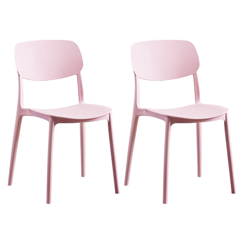 Nordic Style Dining Chair Plastic Dining Armless Side Chairs for Kitchen Pink 2 Piece Set Clearhalo ' kitchen&dining_furn' 'Dining Chairs' 'Dining Tables & Seating' 'dining_chair' 'furn' 'furn_dining_chair' 'Furniture' 'furniture_dining_chair' 'Kitchen & Dining Furniture' 'kitchen' 4139825