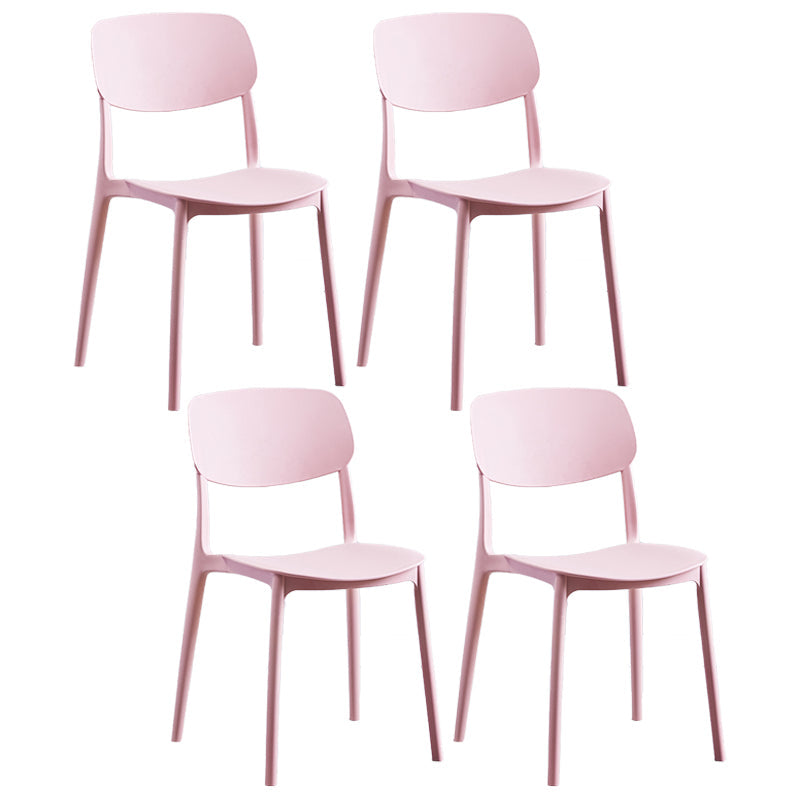 Nordic Style Dining Chair Plastic Dining Armless Side Chairs for Kitchen Pink 4 Piece Set Clearhalo ' kitchen&dining_furn' 'Dining Chairs' 'Dining Tables & Seating' 'dining_chair' 'furn' 'furn_dining_chair' 'Furniture' 'furniture_dining_chair' 'Kitchen & Dining Furniture' 'kitchen' 4139826