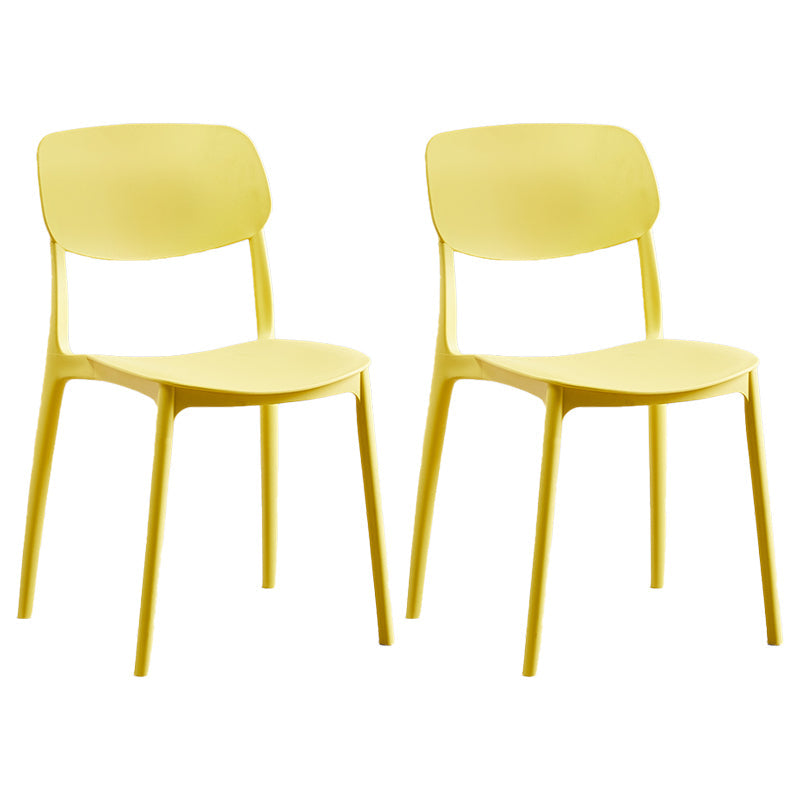 Nordic Style Dining Chair Plastic Dining Armless Side Chairs for Kitchen Yellow 2 Piece Set Clearhalo ' kitchen&dining_furn' 'Dining Chairs' 'Dining Tables & Seating' 'dining_chair' 'furn' 'furn_dining_chair' 'Furniture' 'furniture_dining_chair' 'Kitchen & Dining Furniture' 'kitchen' 4139828