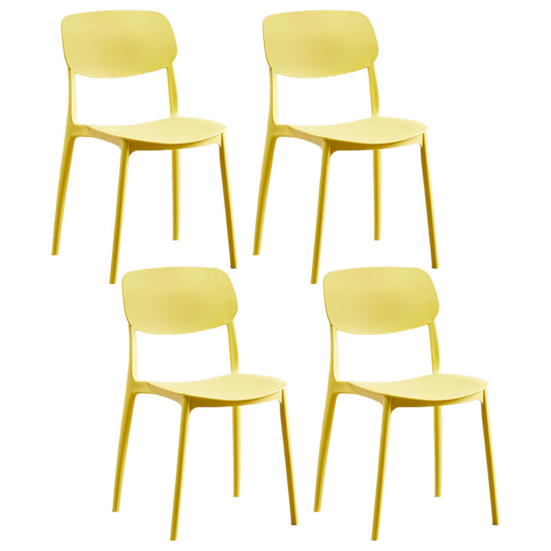 Nordic Style Dining Chair Plastic Dining Armless Side Chairs for Kitchen Yellow 4 Piece Set Clearhalo ' kitchen&dining_furn' 'Dining Chairs' 'Dining Tables & Seating' 'dining_chair' 'furn' 'furn_dining_chair' 'Furniture' 'furniture_dining_chair' 'Kitchen & Dining Furniture' 'kitchen' 4139829