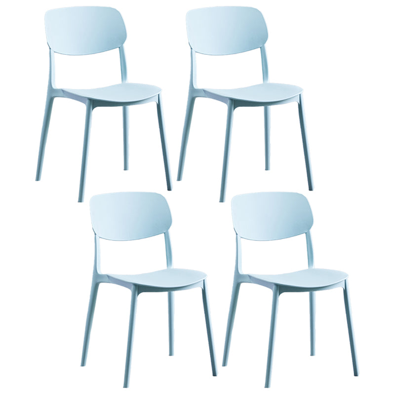 Nordic Style Dining Chair Plastic Dining Armless Side Chairs for Kitchen Light Blue 4 Piece Set Clearhalo ' kitchen&dining_furn' 'Dining Chairs' 'Dining Tables & Seating' 'dining_chair' 'furn' 'furn_dining_chair' 'Furniture' 'furniture_dining_chair' 'Kitchen & Dining Furniture' 'kitchen' 4139832