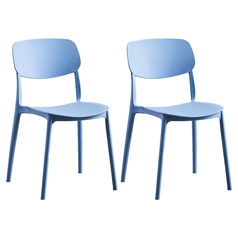 Nordic Style Dining Chair Plastic Dining Armless Side Chairs for Kitchen Peacock Blue 2 Piece Set Clearhalo ' kitchen&dining_furn' 'Dining Chairs' 'Dining Tables & Seating' 'dining_chair' 'furn' 'furn_dining_chair' 'Furniture' 'furniture_dining_chair' 'Kitchen & Dining Furniture' 'kitchen' 4139837