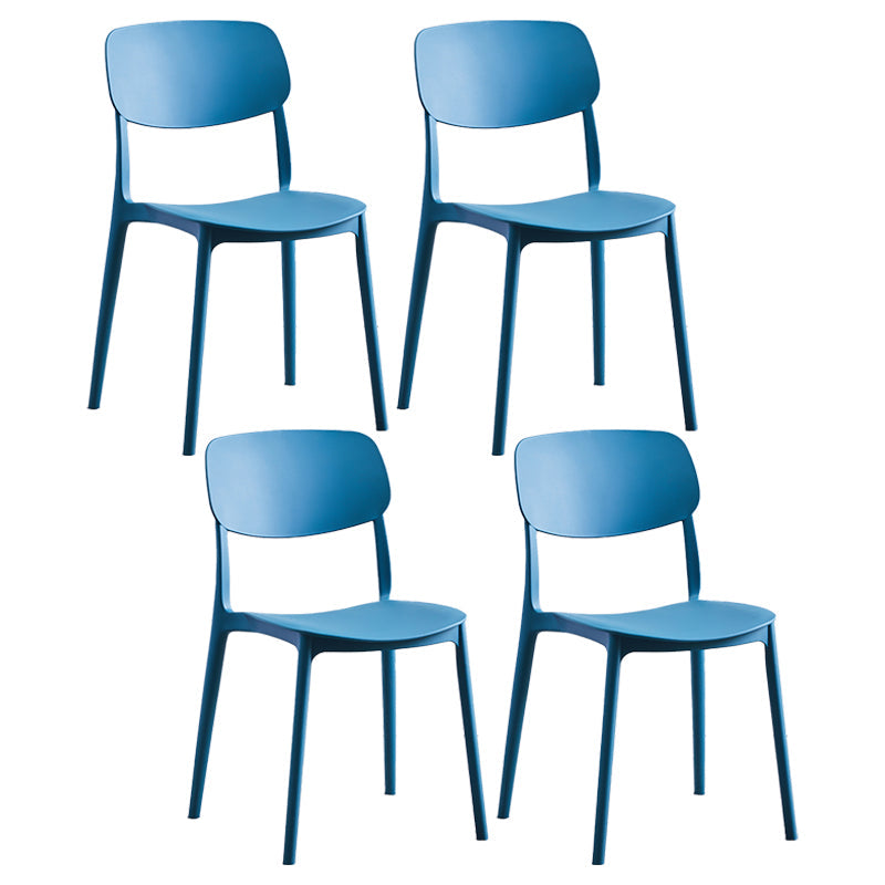 Nordic Style Dining Chair Plastic Dining Armless Side Chairs for Kitchen Royal Blue 4 Piece Set Clearhalo ' kitchen&dining_furn' 'Dining Chairs' 'Dining Tables & Seating' 'dining_chair' 'furn' 'furn_dining_chair' 'Furniture' 'furniture_dining_chair' 'Kitchen & Dining Furniture' 'kitchen' 4139841