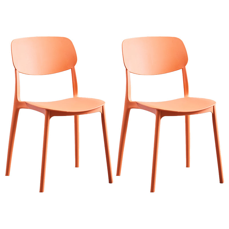 Nordic Style Dining Chair Plastic Dining Armless Side Chairs for Kitchen Orange 2 Piece Set Clearhalo ' kitchen&dining_furn' 'Dining Chairs' 'Dining Tables & Seating' 'dining_chair' 'furn' 'furn_dining_chair' 'Furniture' 'furniture_dining_chair' 'Kitchen & Dining Furniture' 'kitchen' 4139843