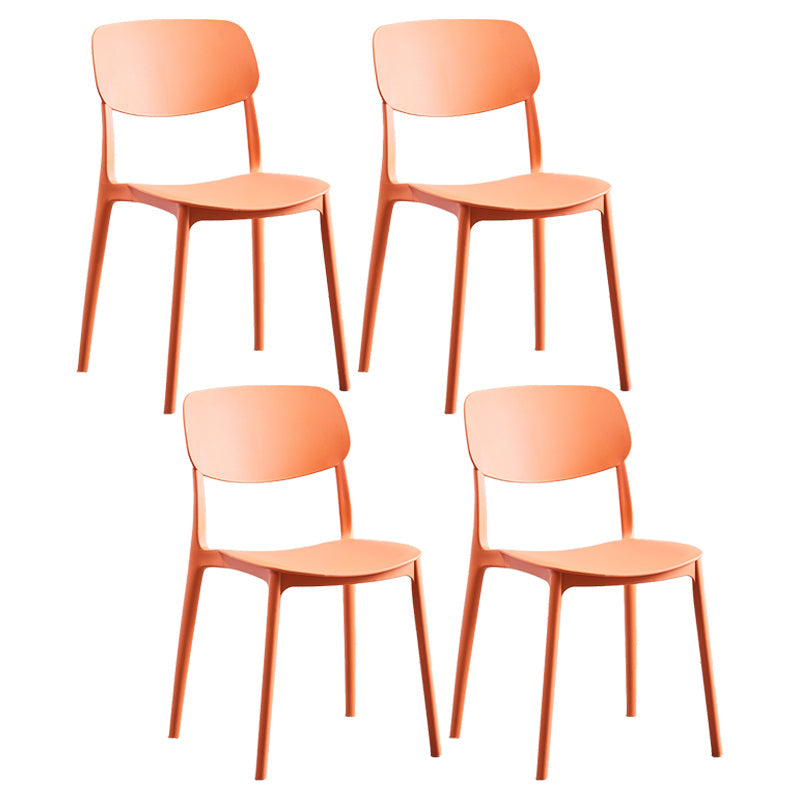 Nordic Style Dining Chair Plastic Dining Armless Side Chairs for Kitchen Orange 4 Piece Set Clearhalo ' kitchen&dining_furn' 'Dining Chairs' 'Dining Tables & Seating' 'dining_chair' 'furn' 'furn_dining_chair' 'Furniture' 'furniture_dining_chair' 'Kitchen & Dining Furniture' 'kitchen' 4139844