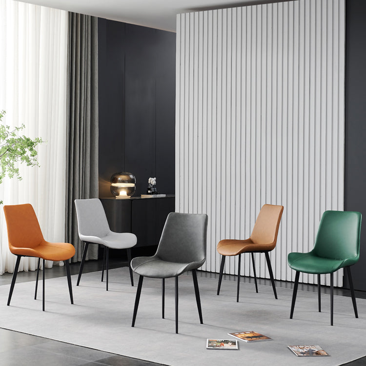 Industrial Style Metal Chairs Set Solid Back Side Kitchen Dining Room Chair Clearhalo ' kitchen&dining_furn' 'Dining Chairs' 'Dining Tables & Seating' 'dining_chair' 'furn' 'furn_dining_chair' 'Furniture' 'furniture_dining_chair' 'Kitchen & Dining Furniture' 'kitchen' 4139846