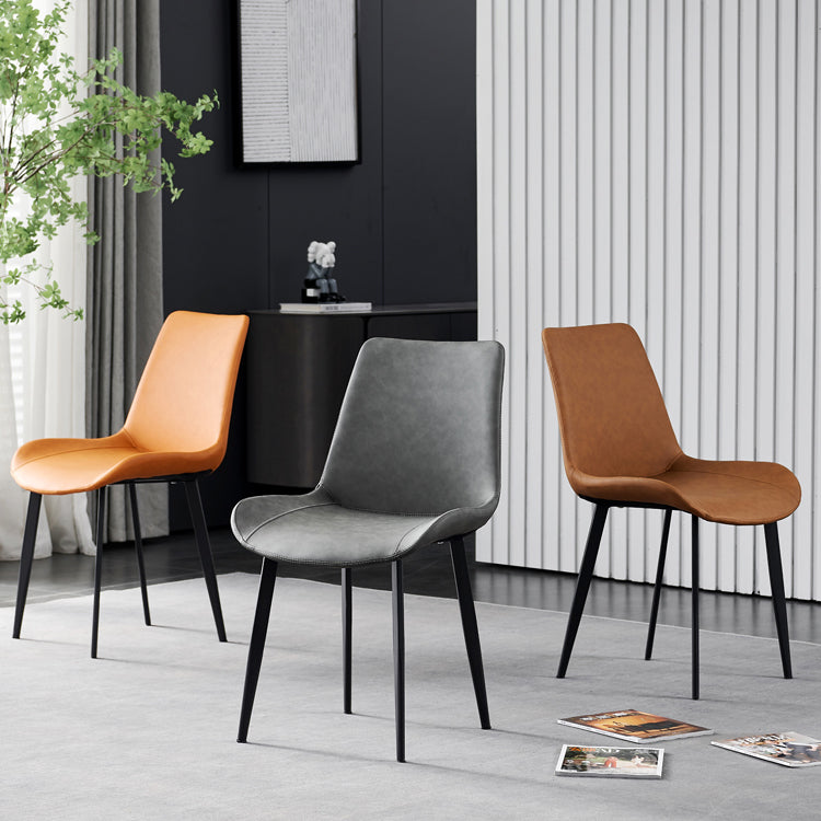 Industrial Style Metal Chairs Set Solid Back Side Kitchen Dining Room Chair Clearhalo ' kitchen&dining_furn' 'Dining Chairs' 'Dining Tables & Seating' 'dining_chair' 'furn' 'furn_dining_chair' 'Furniture' 'furniture_dining_chair' 'Kitchen & Dining Furniture' 'kitchen' 4139850