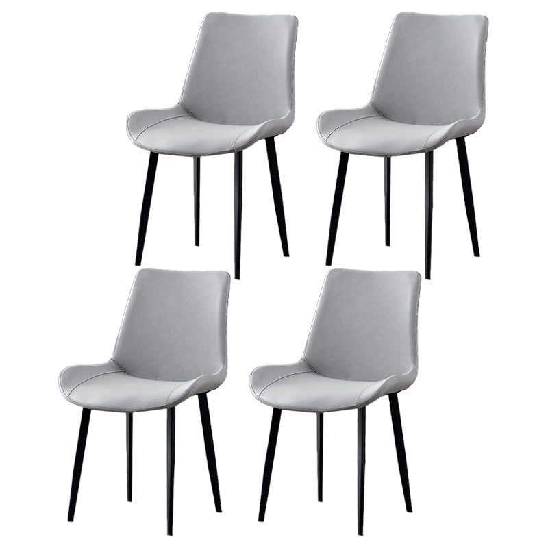 Industrial Style Metal Chairs Set Solid Back Side Kitchen Dining Room Chair Cream Gray 4 Piece Set Clearhalo ' kitchen&dining_furn' 'Dining Chairs' 'Dining Tables & Seating' 'dining_chair' 'furn' 'furn_dining_chair' 'Furniture' 'furniture_dining_chair' 'Kitchen & Dining Furniture' 'kitchen' 4139860