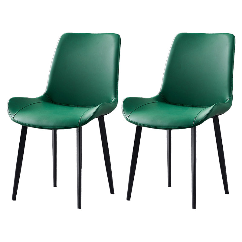 Industrial Style Metal Chairs Set Solid Back Side Kitchen Dining Room Chair Blackish Green 2 Piece Set Clearhalo ' kitchen&dining_furn' 'Dining Chairs' 'Dining Tables & Seating' 'dining_chair' 'furn' 'furn_dining_chair' 'Furniture' 'furniture_dining_chair' 'Kitchen & Dining Furniture' 'kitchen' 4139864