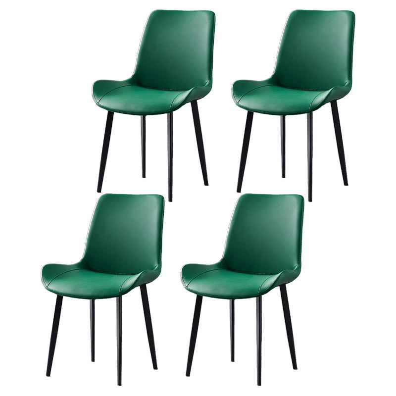 Industrial Style Metal Chairs Set Solid Back Side Kitchen Dining Room Chair Blackish Green 4 Piece Set Clearhalo ' kitchen&dining_furn' 'Dining Chairs' 'Dining Tables & Seating' 'dining_chair' 'furn' 'furn_dining_chair' 'Furniture' 'furniture_dining_chair' 'Kitchen & Dining Furniture' 'kitchen' 4139866