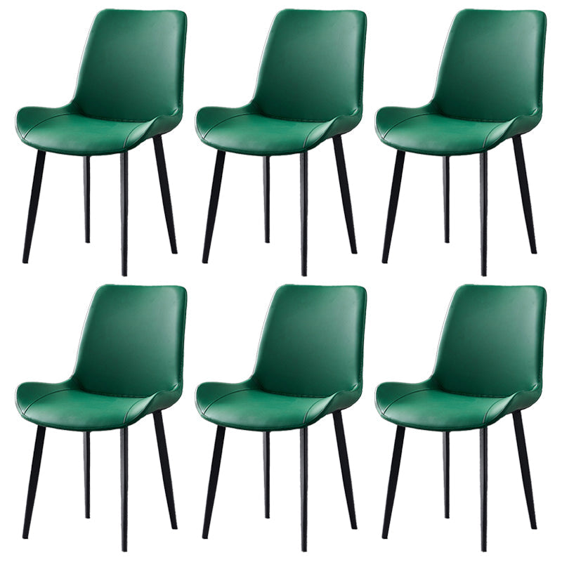 Industrial Style Metal Chairs Set Solid Back Side Kitchen Dining Room Chair Blackish Green 6 Piece Set Clearhalo ' kitchen&dining_furn' 'Dining Chairs' 'Dining Tables & Seating' 'dining_chair' 'furn' 'furn_dining_chair' 'Furniture' 'furniture_dining_chair' 'Kitchen & Dining Furniture' 'kitchen' 4139868