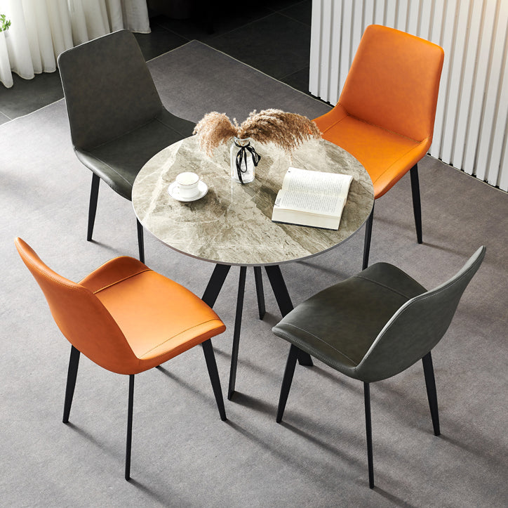 Industrial Style Metal Chairs Set Solid Back Side Kitchen Dining Room Chair Clearhalo ' kitchen&dining_furn' 'Dining Chairs' 'Dining Tables & Seating' 'dining_chair' 'furn' 'furn_dining_chair' 'Furniture' 'furniture_dining_chair' 'Kitchen & Dining Furniture' 'kitchen' 4139871