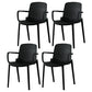 Contemporary Plastic Dining Room Chair Stacking Arm Chair for Restaurant (Set of 4) Black Clearhalo ' kitchen&dining_furn' 'Dining Chairs' 'Dining Tables & Seating' 'dining_chair' 'Furniture' 'furniture_dining_chair' 'Kitchen & Dining Furniture' 'kitchen' 4139878