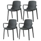 Contemporary Plastic Dining Room Chair Stacking Arm Chair for Restaurant (Set of 4) Grey Clearhalo ' kitchen&dining_furn' 'Dining Chairs' 'Dining Tables & Seating' 'dining_chair' 'Furniture' 'furniture_dining_chair' 'Kitchen & Dining Furniture' 'kitchen' 4139879