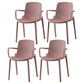 Contemporary Plastic Dining Room Chair Stacking Arm Chair for Restaurant (Set of 4) Pink Clearhalo ' kitchen&dining_furn' 'Dining Chairs' 'Dining Tables & Seating' 'dining_chair' 'Furniture' 'furniture_dining_chair' 'Kitchen & Dining Furniture' 'kitchen' 4139883