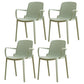 Contemporary Plastic Dining Room Chair Stacking Arm Chair for Restaurant (Set of 4) Green Clearhalo ' kitchen&dining_furn' 'Dining Chairs' 'Dining Tables & Seating' 'dining_chair' 'Furniture' 'furniture_dining_chair' 'Kitchen & Dining Furniture' 'kitchen' 4139885