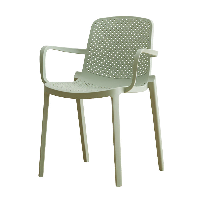 Contemporary Plastic Dining Room Chair Stacking Arm Chair for Restaurant (Set of 4) Clearhalo ' kitchen&dining_furn' 'Dining Chairs' 'Dining Tables & Seating' 'dining_chair' 'Furniture' 'furniture_dining_chair' 'Kitchen & Dining Furniture' 'kitchen' 4139886