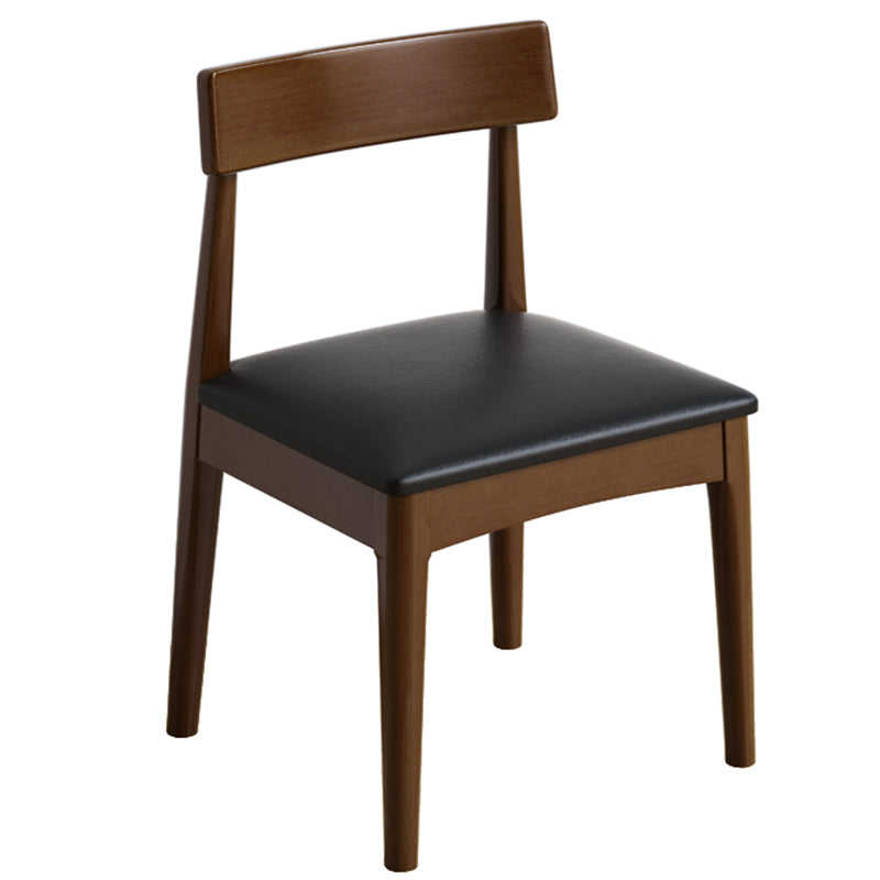 Industrial Wood Dining Chair Home Armless Upholstered Open Back Single Dining Side Chair Black Walnut Clearhalo ' kitchen&dining_furn' 'Dining Chairs' 'Dining Tables & Seating' 'dining_chair' 'furn' 'furn_dining_chair' 'Furniture' 'furniture_dining_chair' 'Kitchen & Dining Furniture' 'kitchen' 4139902