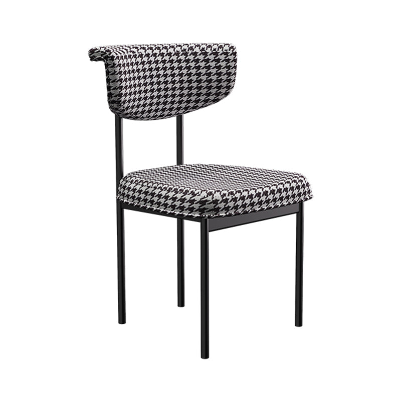 Modern Home Dining Side Chair Open Back Armless Dining Chairs with Metal Legs Black-White 1 Piece Clearhalo ' kitchen&dining_furn' 'Dining Chairs' 'Dining Tables & Seating' 'dining_chair' 'furn' 'furn_dining_chair' 'Furniture' 'furniture_dining_chair' 'Kitchen & Dining Furniture' 'kitchen' 4139925
