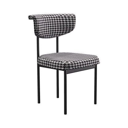 Modern Home Dining Side Chair Open Back Armless Dining Chairs with Metal Legs Black-White 1 Piece Clearhalo ' kitchen&dining_furn' 'Dining Chairs' 'Dining Tables & Seating' 'dining_chair' 'furn' 'furn_dining_chair' 'Furniture' 'furniture_dining_chair' 'Kitchen & Dining Furniture' 'kitchen' 4139925