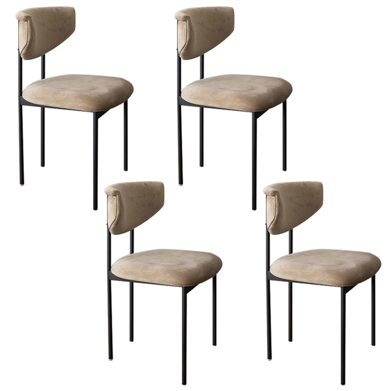 Modern Home Dining Side Chair Open Back Armless Dining Chairs with Metal Legs Cream 4 Piece Set Clearhalo ' kitchen&dining_furn' 'Dining Chairs' 'Dining Tables & Seating' 'dining_chair' 'furn' 'furn_dining_chair' 'Furniture' 'furniture_dining_chair' 'Kitchen & Dining Furniture' 'kitchen' 4139930