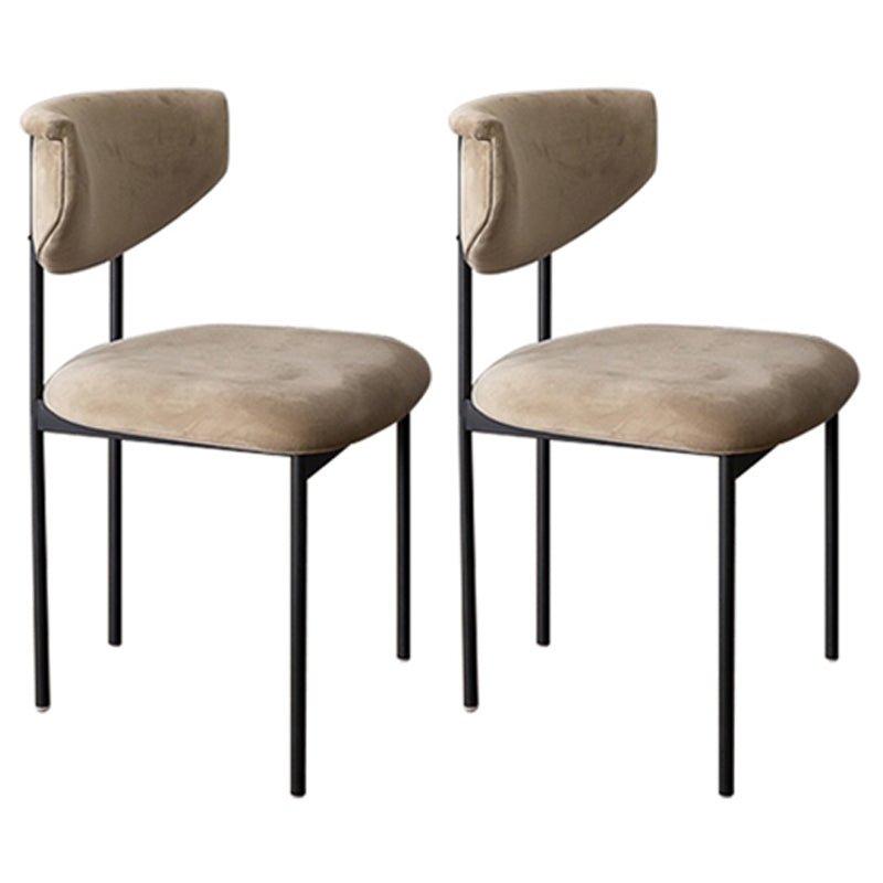 Modern Home Dining Side Chair Open Back Armless Dining Chairs with Metal Legs Cream 2 Piece Set Clearhalo ' kitchen&dining_furn' 'Dining Chairs' 'Dining Tables & Seating' 'dining_chair' 'furn' 'furn_dining_chair' 'Furniture' 'furniture_dining_chair' 'Kitchen & Dining Furniture' 'kitchen' 4139933